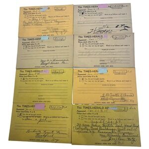 27 Vintage 1937-38 Olean Times-Herald NY‎ Business Reply Cards Ephemera Stamped
